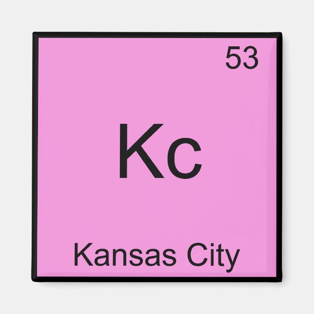 Imán Kc - Kansas City Chemistry Element Symbol Tee (Frente)