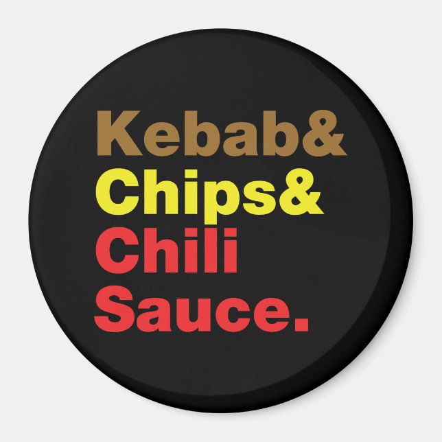 Imán Kebab, Chips y Salsa de Chili. (Frente)