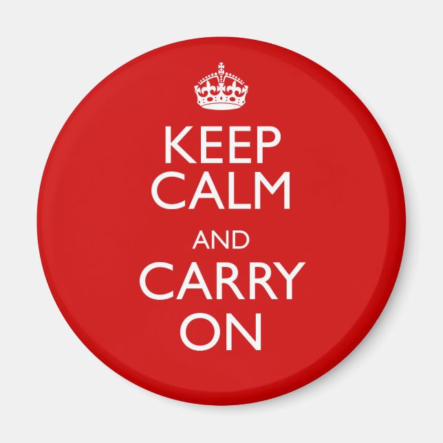 Imán Keep Calm and Carry On (Frente)
