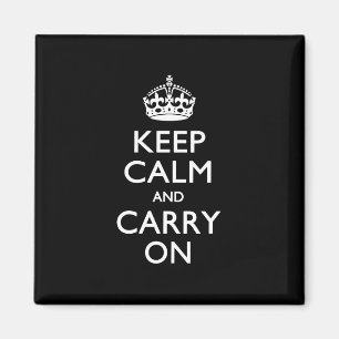 Imán Keep Calm And Carry On Black