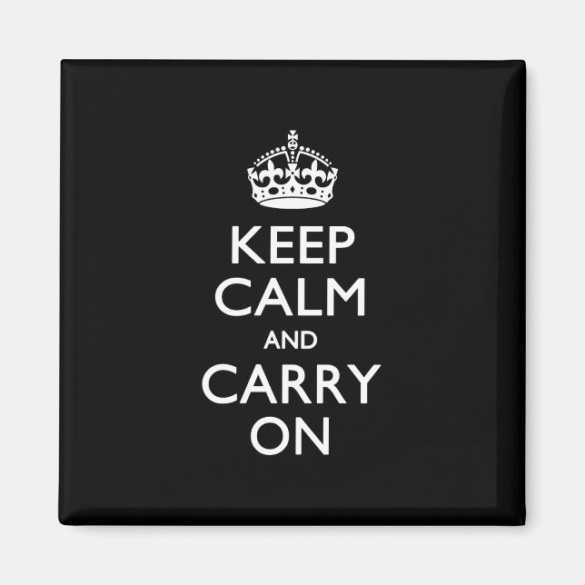 Imán Keep Calm And Carry On Black (Frente)