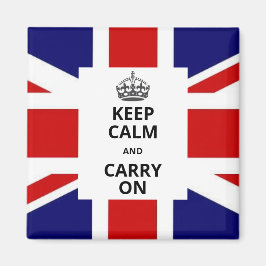 Imán Keep Calm and Carry On Magnet. British Union Jack