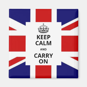 Imán Keep Calm and Carry On Magnet. British Union Jack