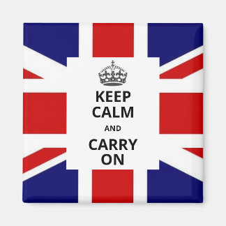 Imán Keep Calm and Carry On Magnet. British Union Jack