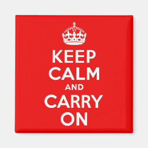 Imán Keep Calm and Carry On Red