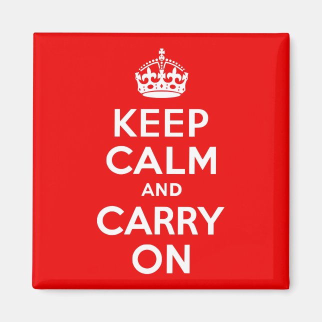 Imán Keep Calm and Carry On Red (Frente)