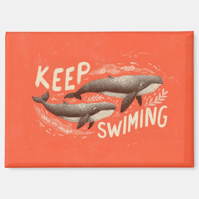 Imán Keep Swimming Whales (Anverso)