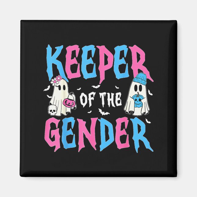 Imán Keeper Of The Gender Pumpkin Halloween Baby Gender (Frente)