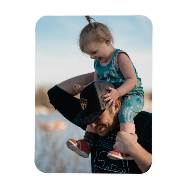 Imán Keepsake de la foto del Día del Padre (Vertical)