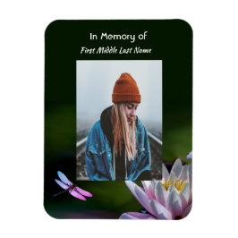 Imán Keepsake Memorial Dragonfly Lotus Flower