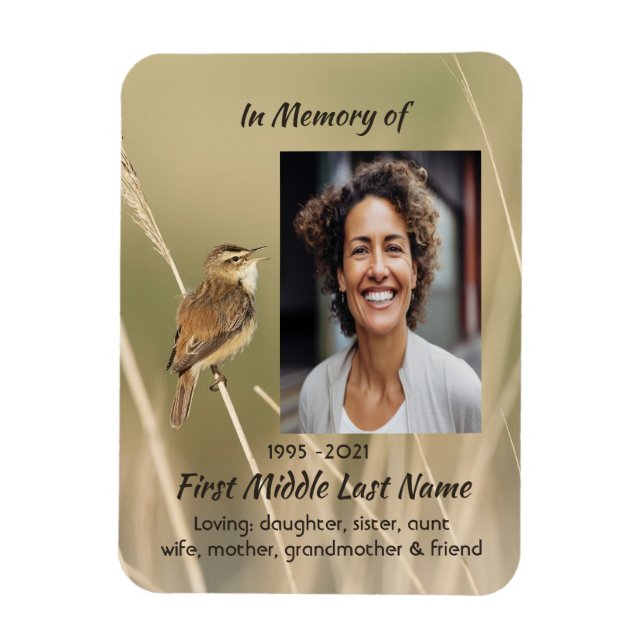 Imán Keepsake Memorial Photo Bird Garden Nature  (Vertical)