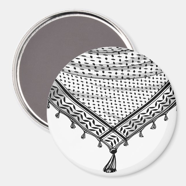 Imán Keffiyeh palestino Scarf tejido tradicional (Anverso/Reverso)