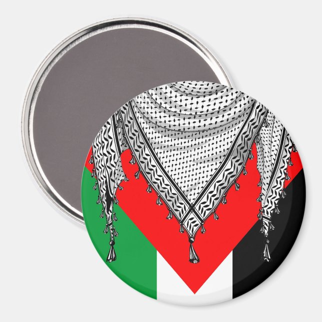 Imán Keffiyeh palestino Scarf tejido tradicional (Anverso/Reverso)
