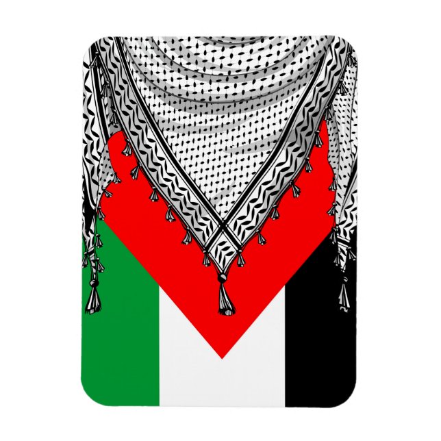 Imán Keffiyeh palestino Scarf tejido tradicional (Vertical)