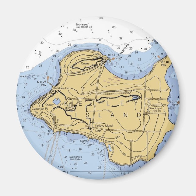Imán Kelly Island, gráfico Náutico OH (Frente)