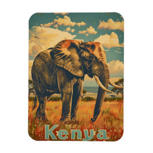 Imán Kenia Elephant Vintage