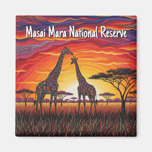 Imán Kenia Masai Mara Girafas Arte Africano