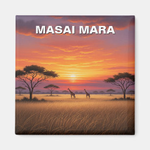 Imán Kenia Masai Mara Girafes Sunset