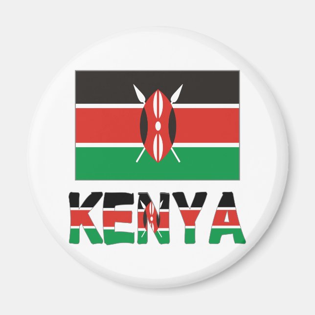 Imán Kenia y Bandera de Kenia (Frente)