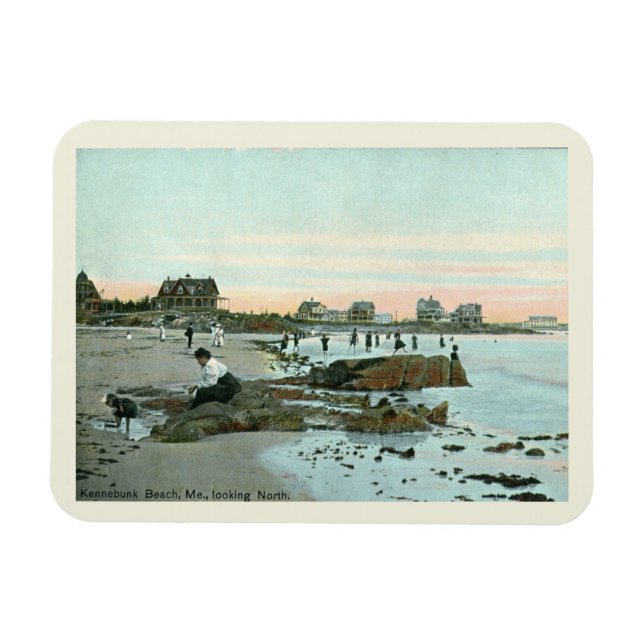 Imán Kennebunk Beach, Maine 1915 Estilo de época (Horizontal)