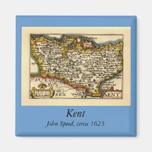 Imán Kent County England Anticuario Mapa de Velocidad d