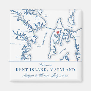 Imán Kent Island Maryland Mapa de destino Favor de la b