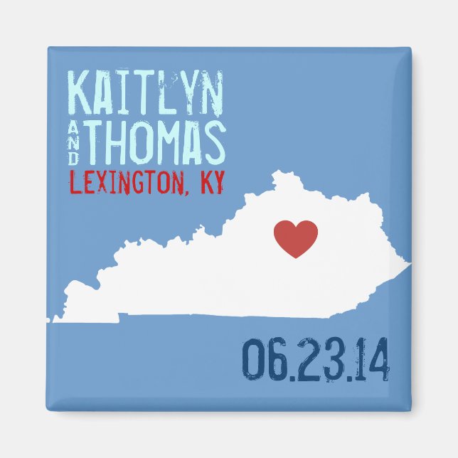 Imán Kentucky Save the Date - Ciudad Personalizable (Frente)