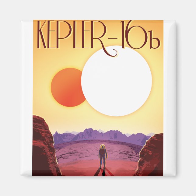 Imán Kepler-16b: Atardecer binario solar en el espacio  (Frente)