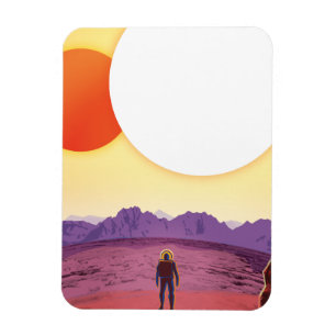 Imán Kepler-16b: Puesta de sol binaria solar Arte espac