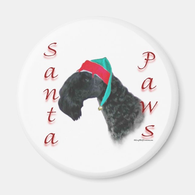 Imán Kerry Blue Terrier Santa Paws (Frente)
