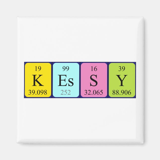 Imán Kessy periodic table name magnet (Frente)