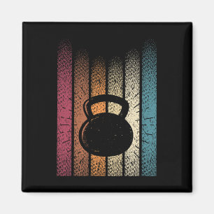 Imán Kettlebell Retro Workout Power Bodybuilder