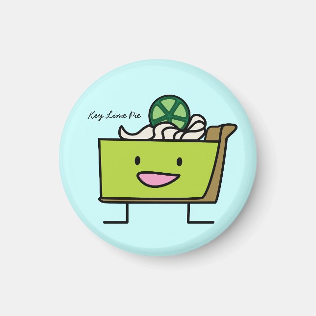 Imán Key Lime Pie sour limón tarta de postre slice grah (Frente)