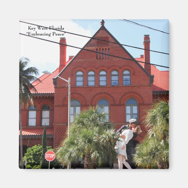 Imán Key West Florida, enfermera besando marinero en la (Frente)