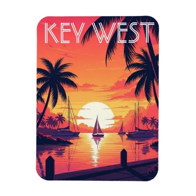 Imán Key West Florida Postcard (Vertical)