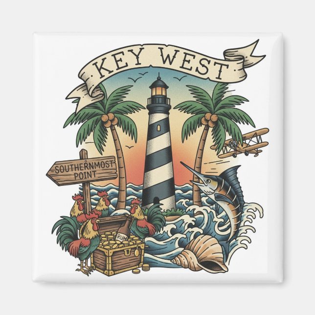 Imán Key West Florida Travel (Frente)