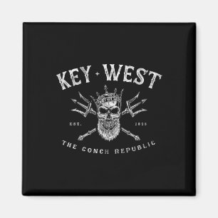 Imán Key West Florida Vintage Poseidón República Conch
