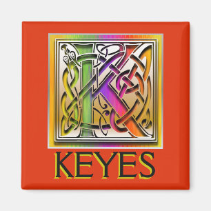 Imán KEYES Monograma "Aurora Celta" Magnet cuadrado
