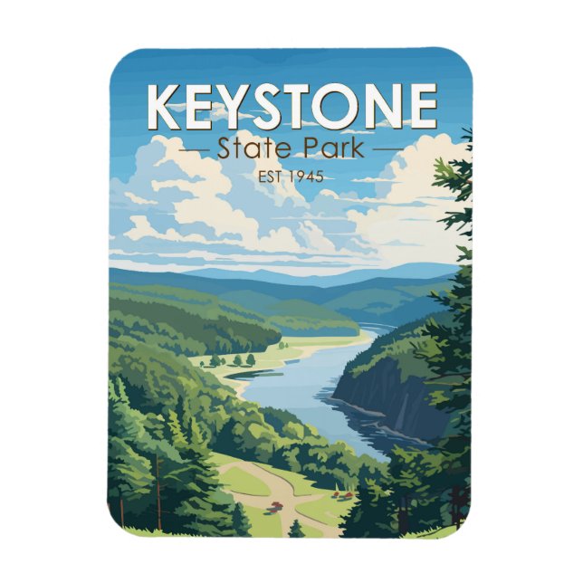 Imán Keystone State Park Pennsylvania Travel Vintage (Vertical)