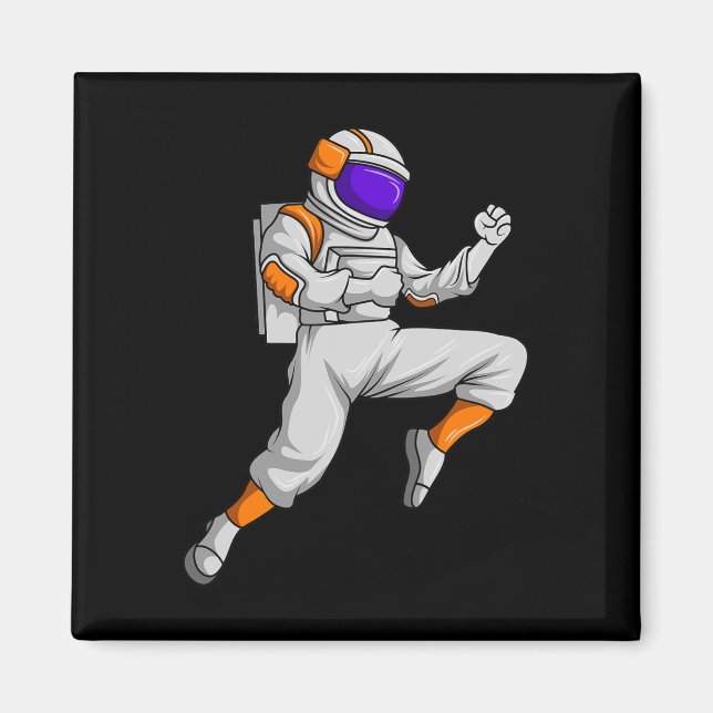 Imán Kickboxing Astronauta Kickboxer Espacio Exterior K (Frente)