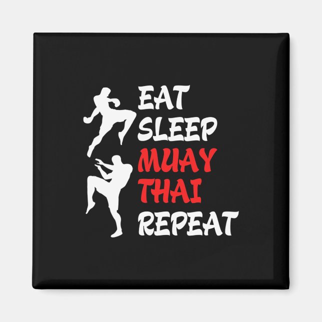 Imán Kickboxing Boxeo Tailandés Comer Dormir Muay Thai  (Frente)