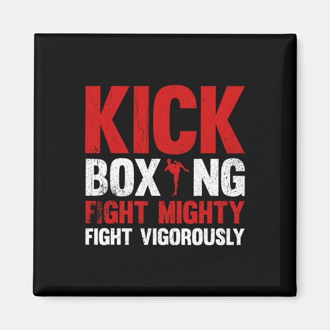 Imán Kickboxing Lucha Feroz Lucha Vigorosamente Kickbox (Frente)