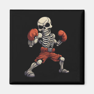 Imán Kickboxing Skeleton Boxing divertido boxeo