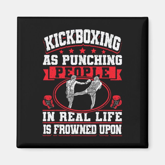 Imán Kickboxing Vintage Kickboxingas Golpeando a la Gen (Frente)
