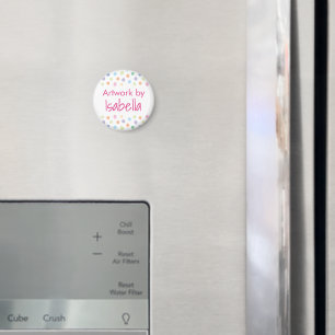 Imán Kids Artwork Nombre Confetti Dots Magnet
