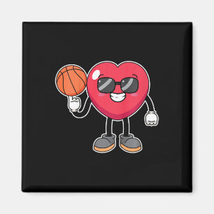 Imán Kids Bysketbyll Player Heart Día de San Valentín C