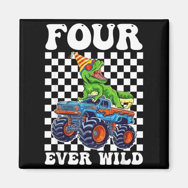 Imán Kids Four Ever Wild Dinosaur Monster Truck 4th Bir (Frente)