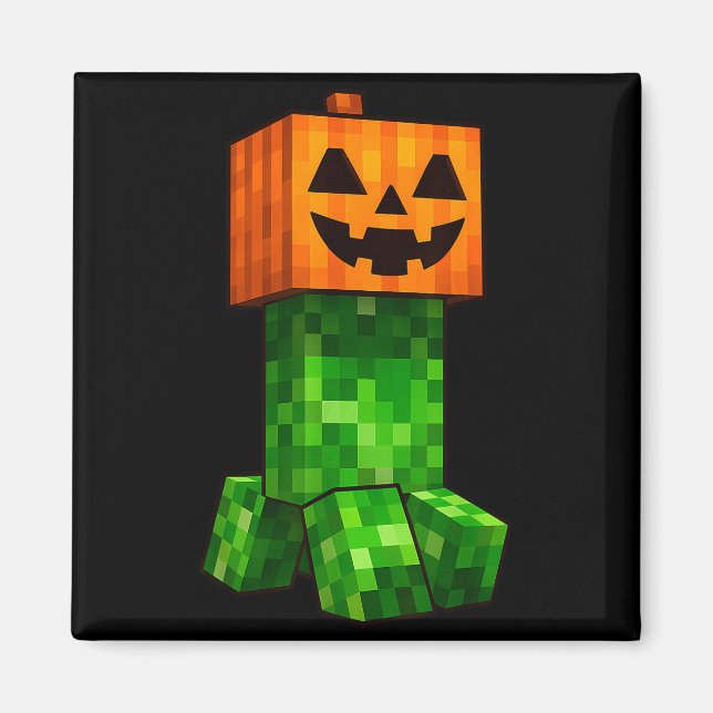 Imán Kids Halloween Gamer Xel Jack O Lantern Pumpkin Bo (Frente)