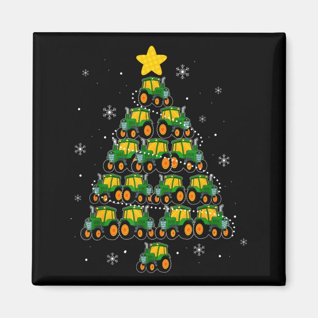 Imán Kids Men Women Tractor Christmas Tree Farmer Xmas  (Frente)
