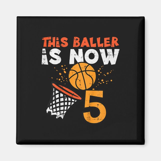 Imán Kids This Ller Is Now 5 Sketll 5th Birthday Bday B (Frente)